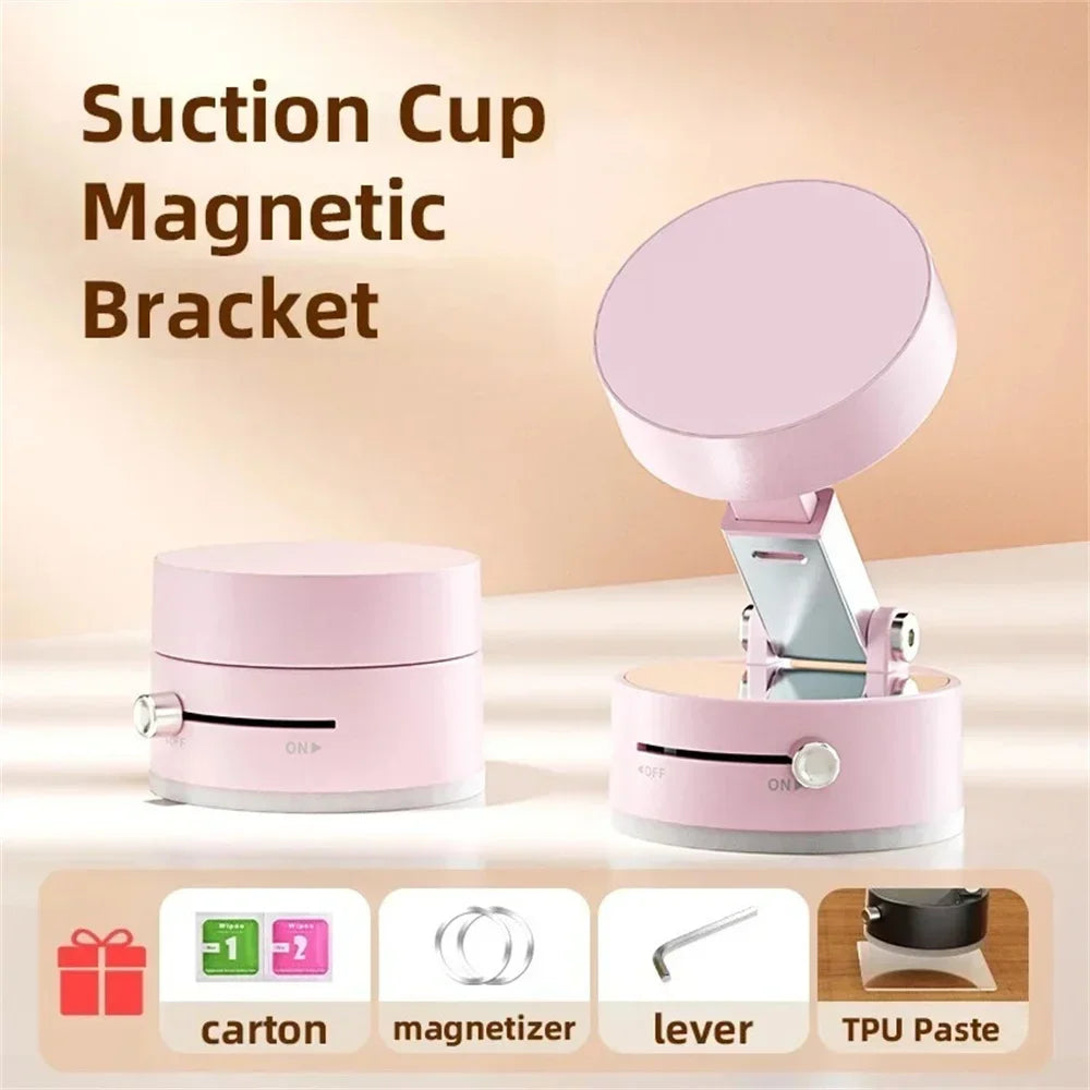 Foldable Magnetic Car Phone Mount – 360° Vacuum Suction with Hands-Free Navigation