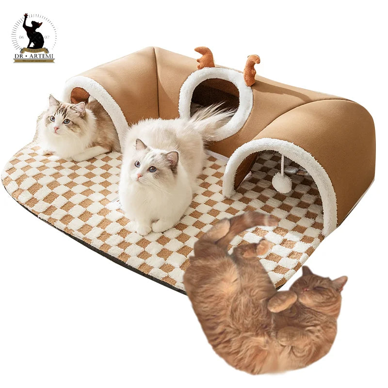 Cat Play Tunnel | Cat Tunnel Bed | Cat Long Play Tunnel | Trendi-Den