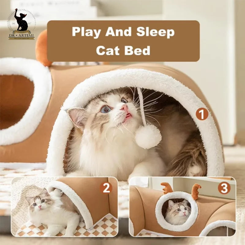 Cat Play Tunnel | Cat Tunnel Bed | Cat Long Play Tunnel | Trendi-Den