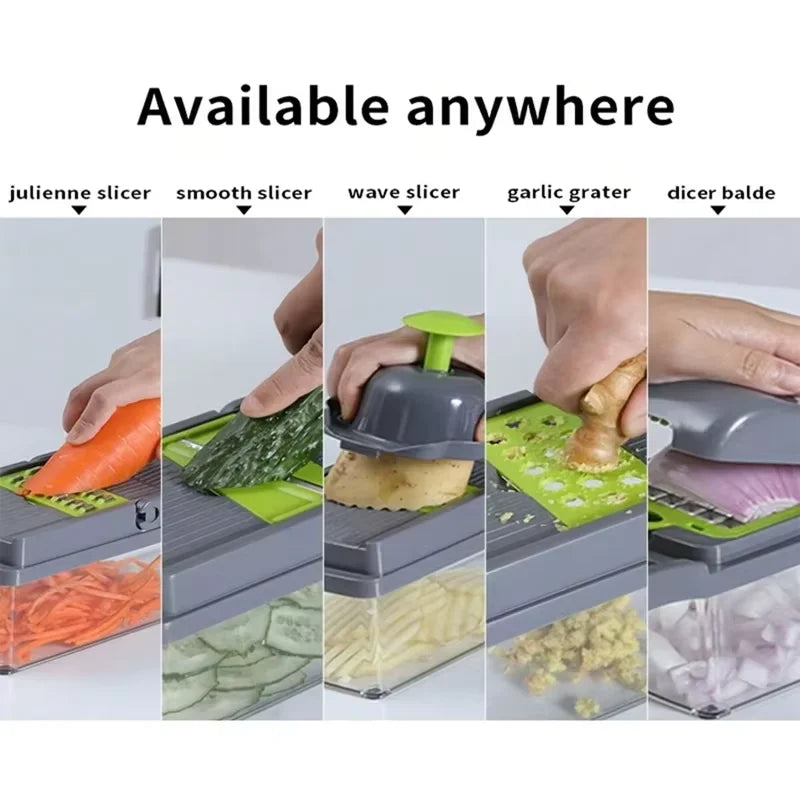 14/16 IN 1 Slicer Vegetable Food Chopper Vegetable Cutter Tomato Carrot Grater Cheese French Onion Shredders Kitchen Tool