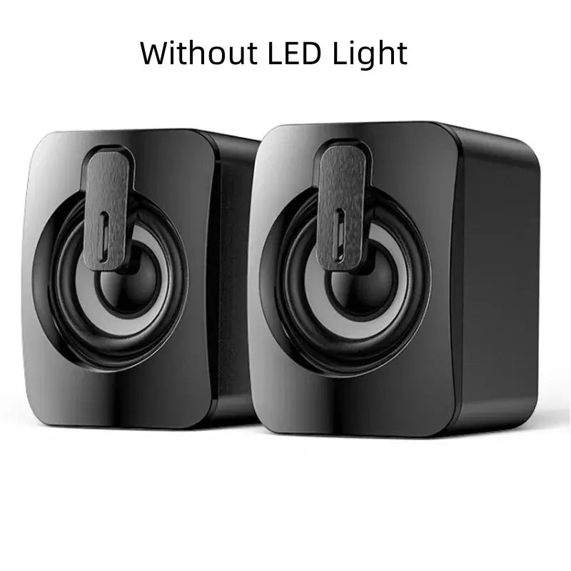 Computer Speakers PC Sound Box HIFI Stereo Microphone USB Wired LED Light