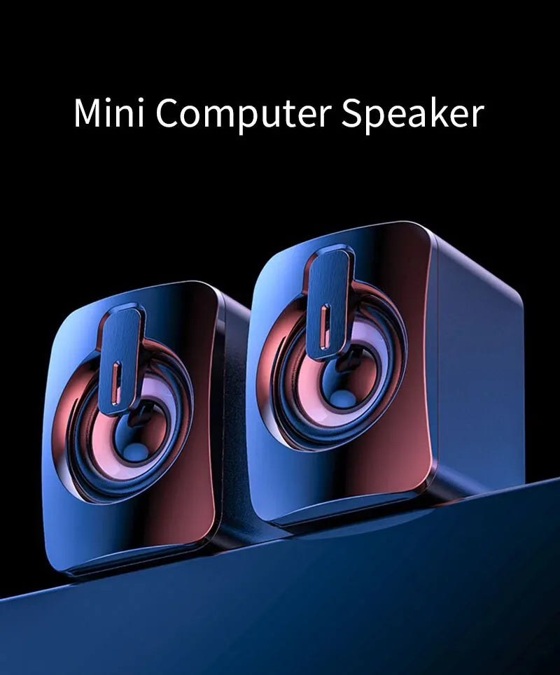 Computer Speakers PC Sound Box HIFI Stereo Microphone USB Wired LED Light
