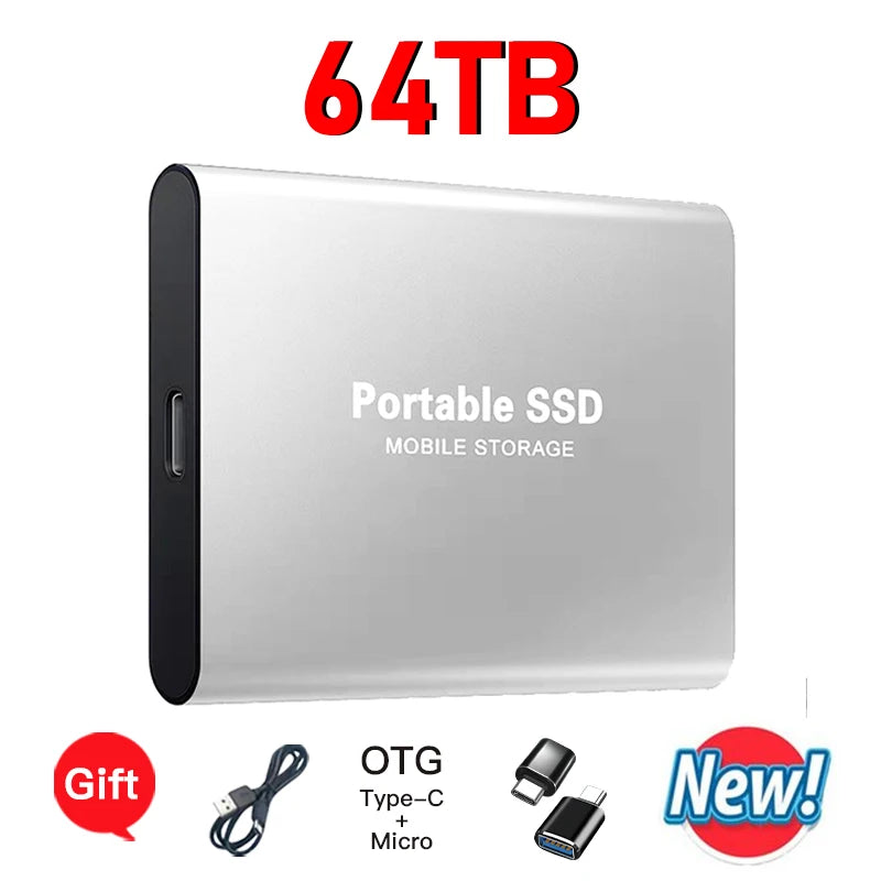 High-speed External Hard Drive 1TB - 64TB Portable Type-C Interface 3.1 UK Seller