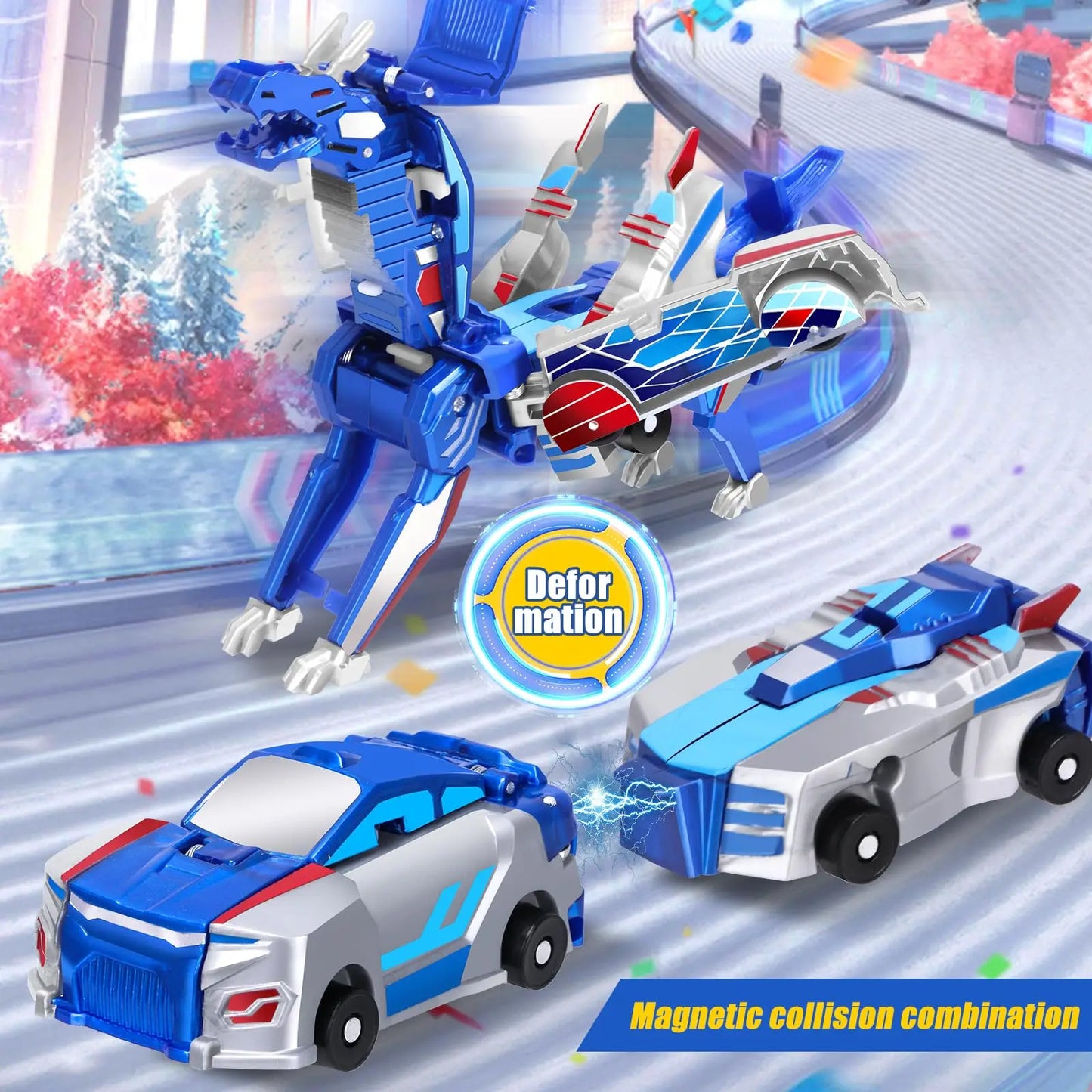 Crash to Dino: Collision-Changing Car Toy