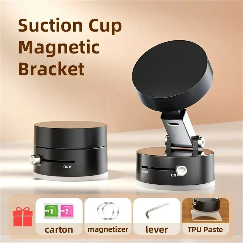 Foldable Magnetic Car Phone Mount – 360° Vacuum Suction with Hands-Free Navigation