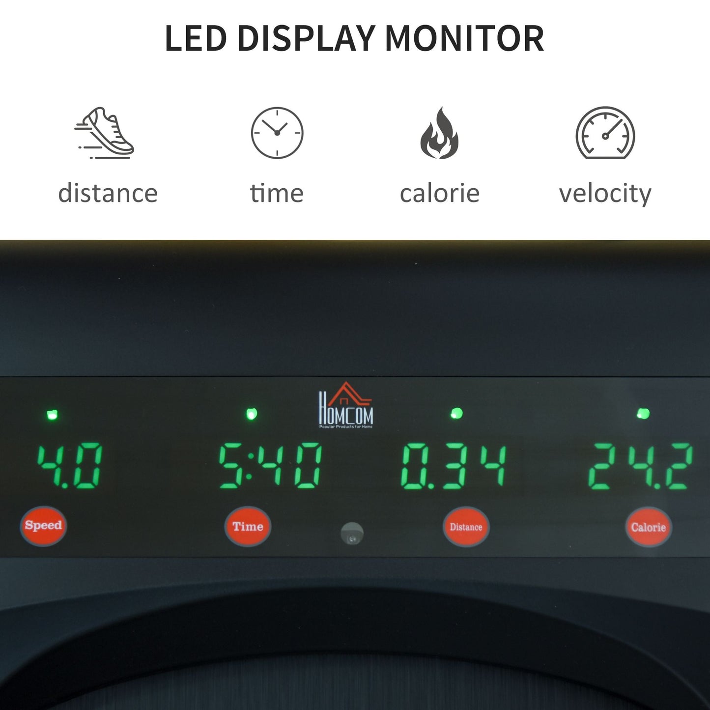 Foldable Walking Machine Treadmill 1-6km/h with LED Display & Remote Control Exercise Fitness for Home Office-4