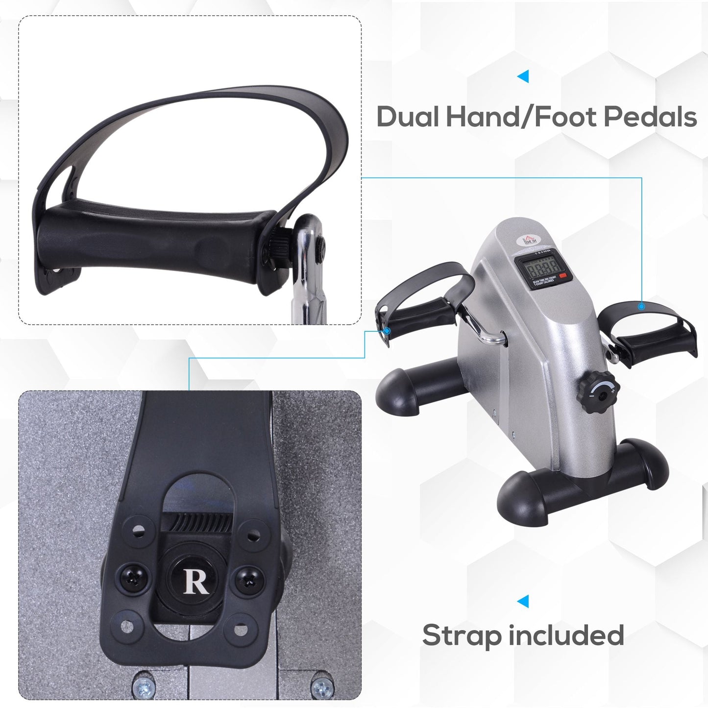 Mini Exercise Bike Fitness W/LCD Display, 9Wx 40Dx 31Hcm-Silver-4
