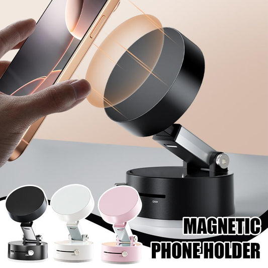 Foldable Magnetic Car Phone Mount – 360° Vacuum Suction with Hands-Free Navigation
