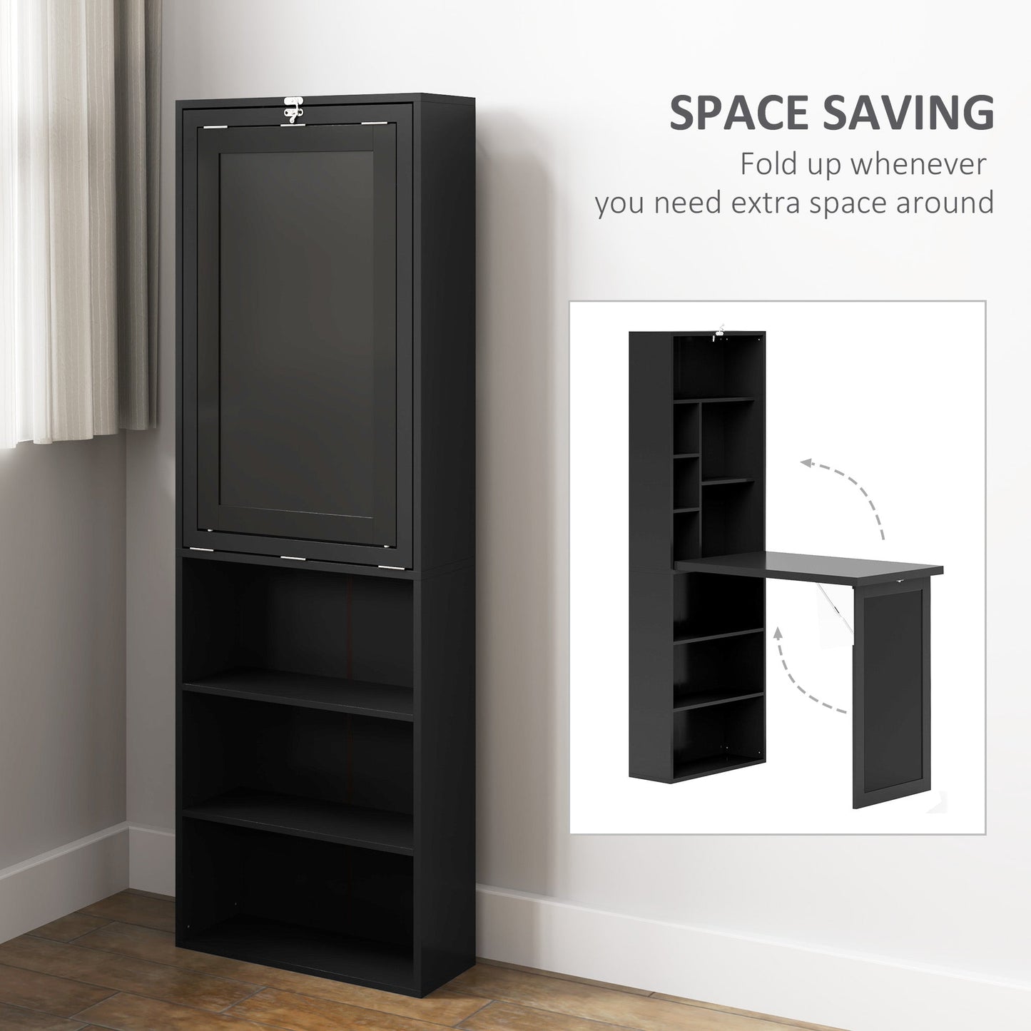 Desk with Storage | Black Work Desk | Trendi-Den