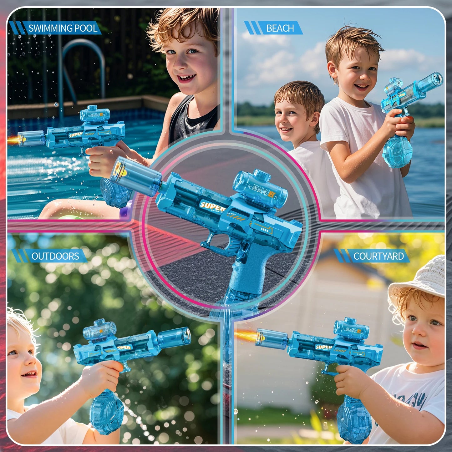 2025 NEW Electric Automatic Water Toy Gun High Powered Water Guns for Adults Kids Without Leaks Water Perfect Pool Toy Water Gun