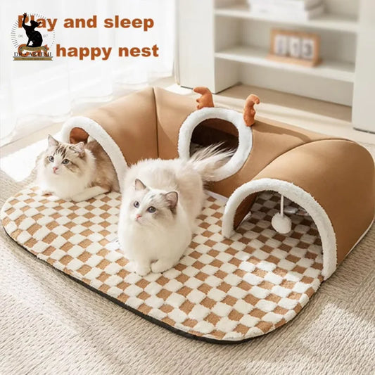 Cat Play Tunnel | Cat Tunnel Bed | Cat Long Play Tunnel | Trendi-Den