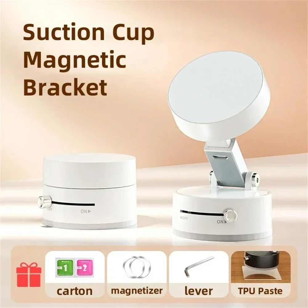 Foldable Magnetic Car Phone Mount – 360° Vacuum Suction with Hands-Free Navigation