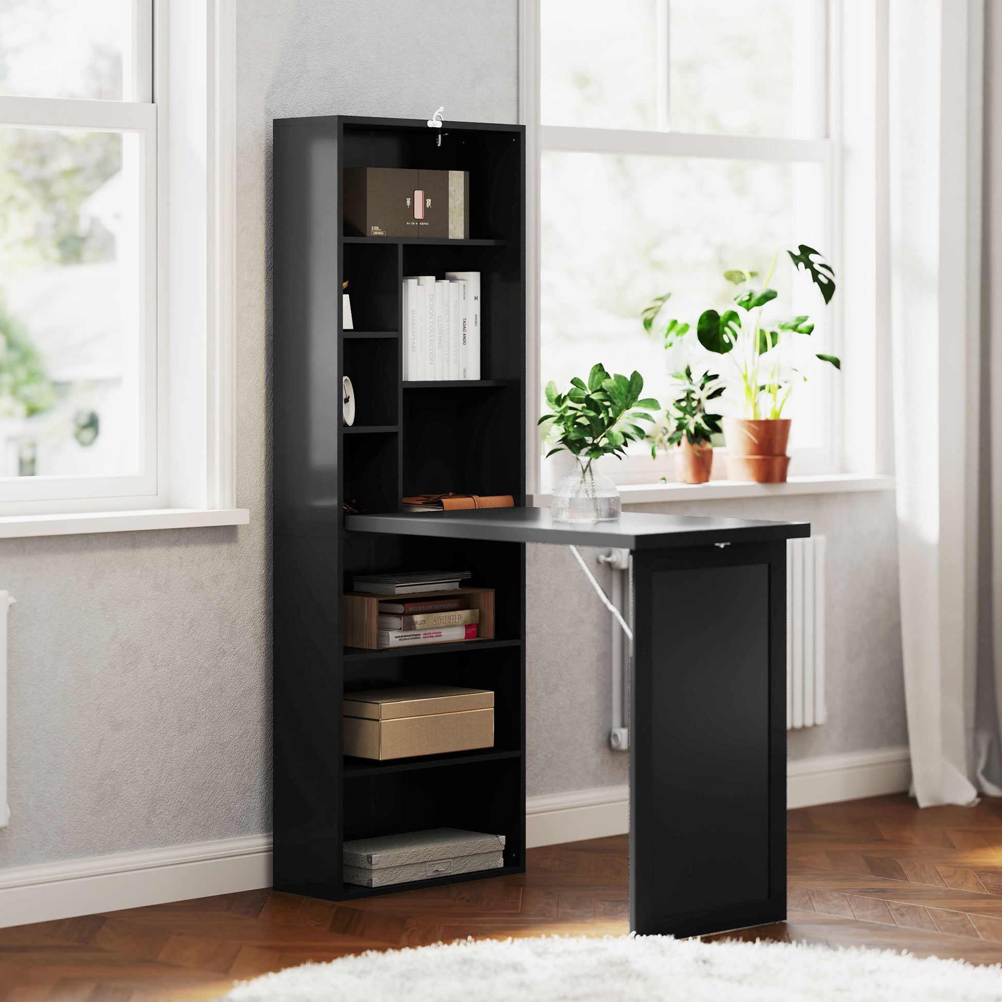 Desk with Storage | Black Work Desk | Trendi-Den