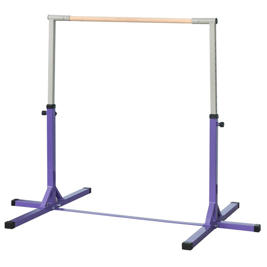 Steel Frame Adjustable Horizonal Gymnastics Bar For Kids Home Gym Training Children Junior Kip High Bar Fitness Purple-0