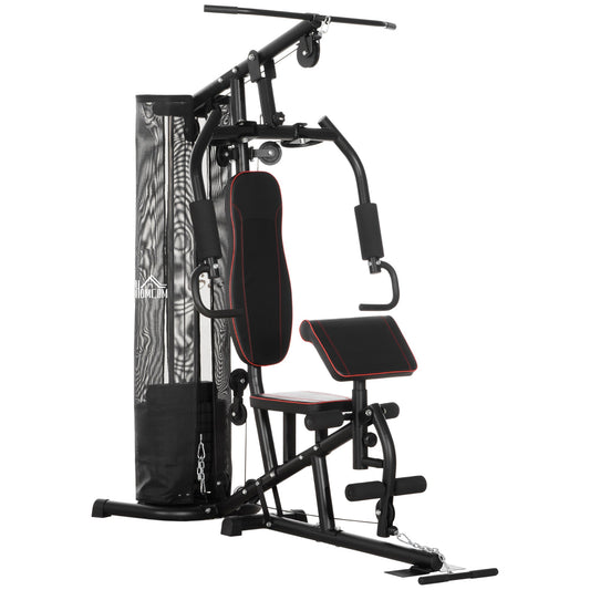 Multi-Functional Home Gym Workout Station, 45Kg Weight Stack Multi Gym Fitness Equipment for Full Body Fitness-0